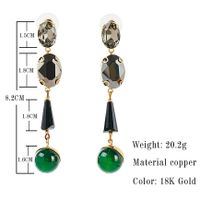 1 Pair Retro Water Droplets Plating Inlay Copper Glass Bead Glass Stone 18k Gold Plated Drop Earrings main image 2
