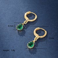 1 Pair Lady Xuping Simple Style Geometric Plating Inlay Copper Alloy Artificial Gemstones 18k Gold Plated 24k Gold Plated White Gold Plated Drop Earrings main image 9
