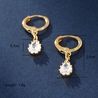 1 Pair Lady Xuping Simple Style Geometric Plating Inlay Copper Alloy Artificial Gemstones 18k Gold Plated 24k Gold Plated White Gold Plated Drop Earrings main image 10