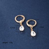 1 Pair Lady Xuping Simple Style Geometric Plating Inlay Copper Alloy Artificial Gemstones 18k Gold Plated 24k Gold Plated White Gold Plated Drop Earrings sku image 5