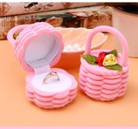 Cute Solid Color Flannel Jewelry Boxes sku image 1