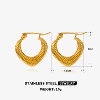 1 Paar IG-Stil Herzform Überzug Edelstahl 304 18 Karat Vergoldet Ohrringe sku image 1