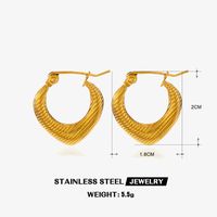 1 Paire Style IG Forme De Cœur Placage Acier Inoxydable 304 Plaqué Or 18K Des Boucles D'Oreilles sku image 1