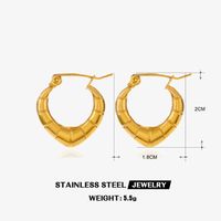 1 Paar IG-Stil Herzform Überzug Edelstahl 304 18 Karat Vergoldet Ohrringe sku image 2
