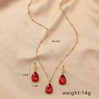 Elegant Retro Water Droplets Alloy Inlay Gem Women's Earrings Necklace main image 7