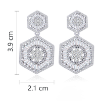 1 Pair Elegant Round Snowflake Plating Inlay Copper Zircon Rhodium Plated Silver Plated Drop Earrings main image 10