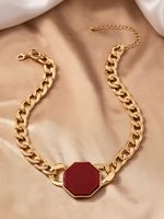 Vintage Style Solid Color Ferroalloy Plating Gold Plated Women's Necklace sku image 1