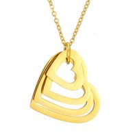 Simple Style Heart Shape Stainless Steel Plating Pendant Necklace 1 Piece sku image 7
