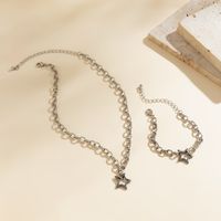 Wholesale Jewelry Simple Style Classic Style Irregular Star Titanium Steel Iron Chain Necklace main image 4