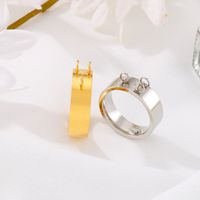Stainless Steel 18K Gold Plated Simple Style Plating Round Rings main image 1