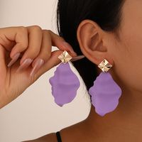 1 Pair Basic Color Block Plating Metal Gold Plated Drop Earrings main image 1