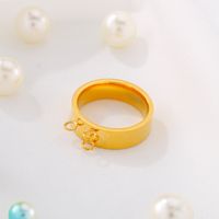 Stainless Steel 18K Gold Plated Simple Style Plating Round Rings main image 4