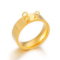 Stainless Steel 18K Gold Plated Simple Style Plating Round Rings main image 2