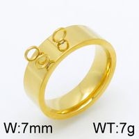 Stainless Steel 18K Gold Plated Simple Style Plating Round Rings sku image 4
