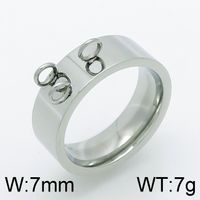 Stainless Steel 18K Gold Plated Simple Style Plating Round Rings sku image 1