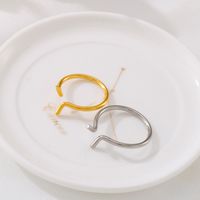 Stainless Steel 18K Gold Plated Simple Style Plating Geometric Rings main image 1