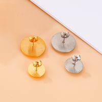 1 Pair Simple Style Round Plating Stainless Steel 18K Gold Plated Ear Studs main image 6