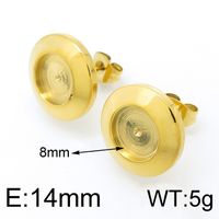 1 Pair Simple Style Round Plating Stainless Steel 18K Gold Plated Ear Studs sku image 3