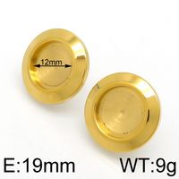 1 Pair Simple Style Round Plating Stainless Steel 18K Gold Plated Ear Studs sku image 4