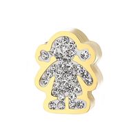 1 Pieza 12x9mm Acero Inoxidable Diamantes De Imitación Chapados en oro de 18k Color Sólido Colgante main image 3