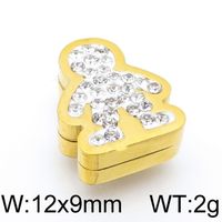 1 Piece 12 * 9mm Stainless Steel Rhinestones 18K Gold Plated Solid Color Pendant sku image 1