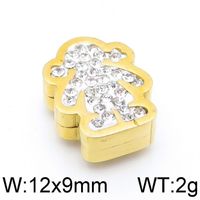 1 Piece 12 * 9mm Stainless Steel Rhinestones 18K Gold Plated Solid Color Pendant sku image 2