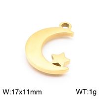 1 Piece Stainless Steel 18K Gold Plated Star Moon sku image 1