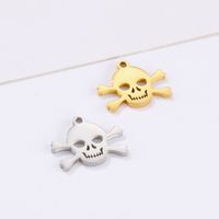 1 Piece Stainless Steel 18K Gold Plated Skull main image 3