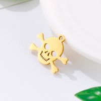 1 Piece Stainless Steel 18K Gold Plated Skull main image 4