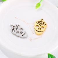 1 Piece Stainless Steel 18K Gold Plated Skull main image 1