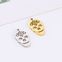 1 Piece Stainless Steel 18K Gold Plated Skull main image 3