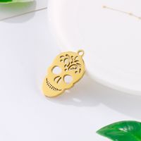 1 Piece Stainless Steel 18K Gold Plated Skull main image 4