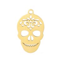 1 Piece Stainless Steel 18K Gold Plated Skull main image 6