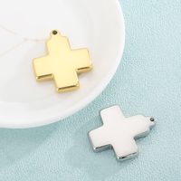 1 Piece Stainless Steel 18K Gold Plated Cross main image 7