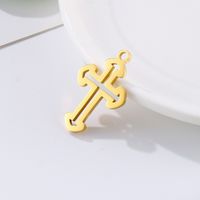 1 Piece Stainless Steel 18K Gold Plated Cross main image 4