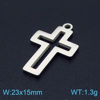 1 Piece Stainless Steel 18K Gold Plated Cross sku image 2