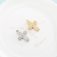 1 Piece Stainless Steel 18K Gold Plated Cross main image 3