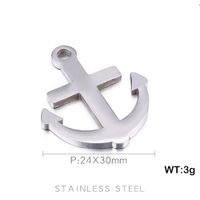 1 Piece Stainless Steel 18K Gold Plated Anchor sku image 3