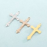 1 Piece Stainless Steel 18K Gold Plated Cross main image 7