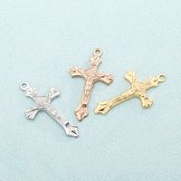 1 Piece Stainless Steel 18K Gold Plated Cross main image 3