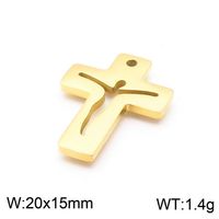 1 Piece Stainless Steel 18K Gold Plated Cross sku image 7