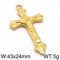 1 Piece Stainless Steel 18K Gold Plated Cross sku image 2