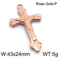 1 Piece Stainless Steel 18K Gold Plated Cross sku image 3