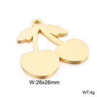 1 Piece Stainless Steel 18K Gold Plated Cherry sku image 2