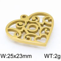 1 Piece Stainless Steel 18K Gold Plated Heart Shape sku image 2