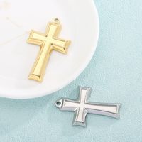 1 Piece Stainless Steel 18K Gold Plated Cross main image 4