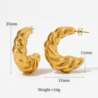 1 Pair Simple Style Solid Color Plating 304 Stainless Steel 16K Gold Plated White Gold Plated Gold Plated Ear Studs main image 2