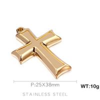 1 Piece Stainless Steel 18K Gold Plated Cross sku image 2