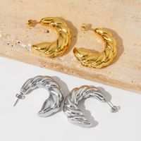 1 Pair Simple Style Solid Color Plating 304 Stainless Steel 16K Gold Plated White Gold Plated Gold Plated Ear Studs main image 3