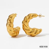1 Pair Simple Style Solid Color Plating 304 Stainless Steel 16K Gold Plated White Gold Plated Gold Plated Ear Studs sku image 1
